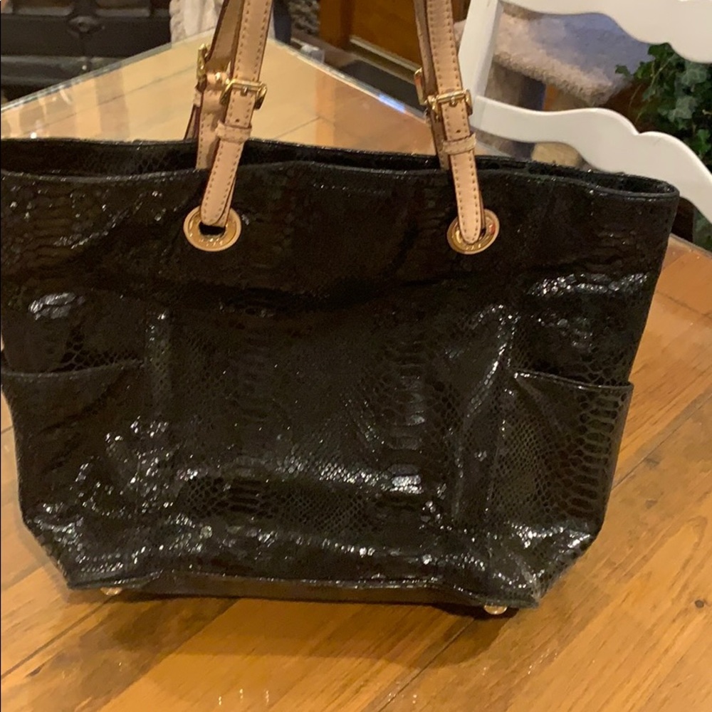 Micheal Kors Metallic Snakeskin Tote